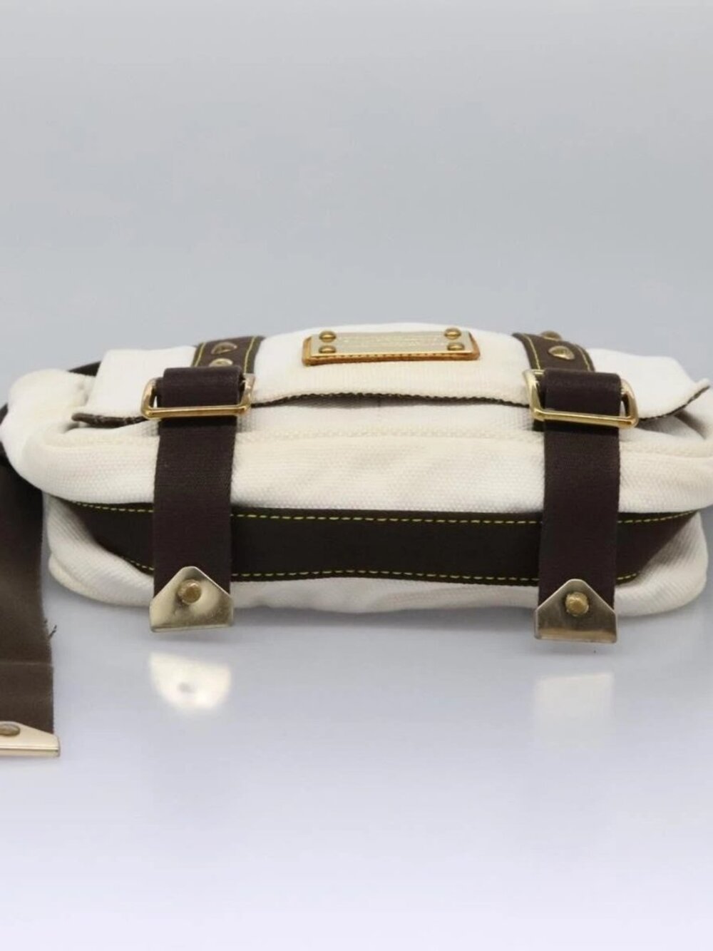 LOUIS VUITTON Antigua Buzas PM Shoulder Bag Canvas White M40042 Auth bs24492 - Picture 6 of 15